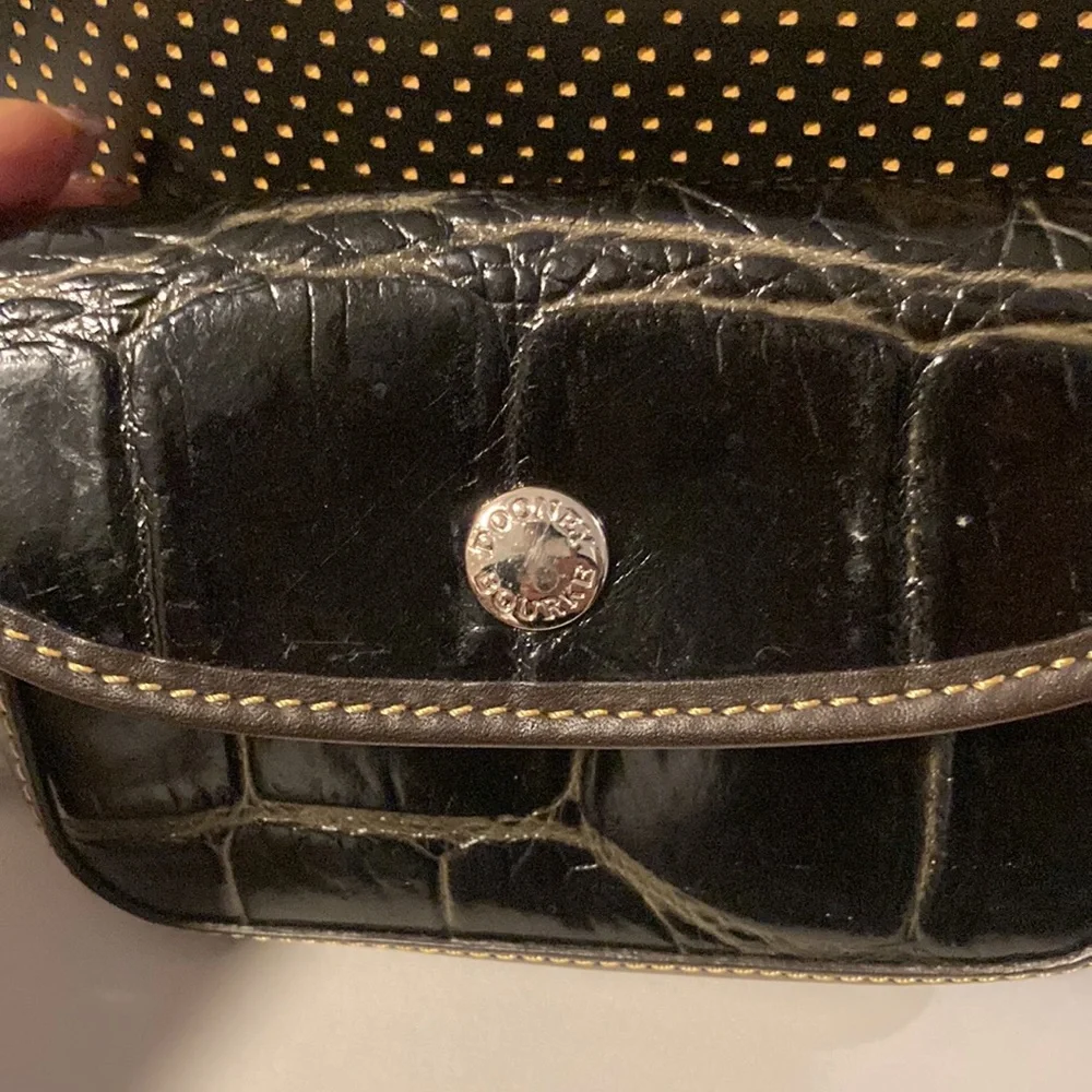 Dooney and Bourke Leather Black Gold Studded Shoulder Bag